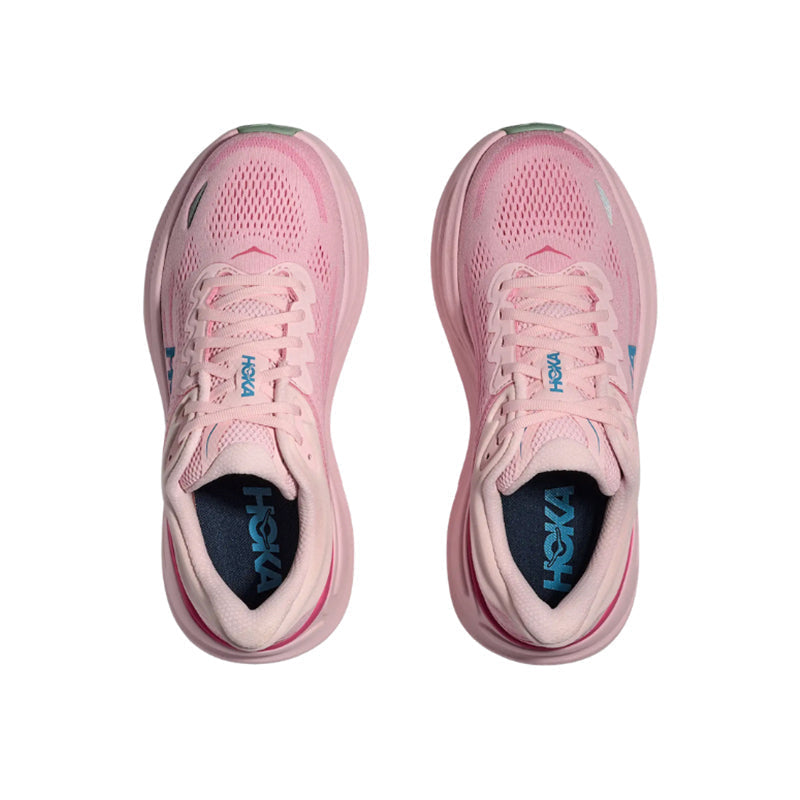 Hoka Bondi 9 White Pink Opal – Running Shoes Women's