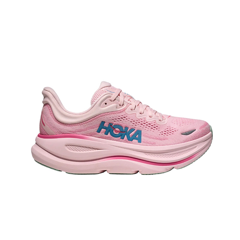 Hoka Bondi 9 White Pink Opal – Running Shoes Women's