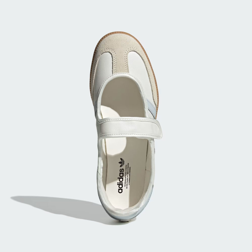Adidas Samba Jane White Gum Halo Blue sneaker - angled view