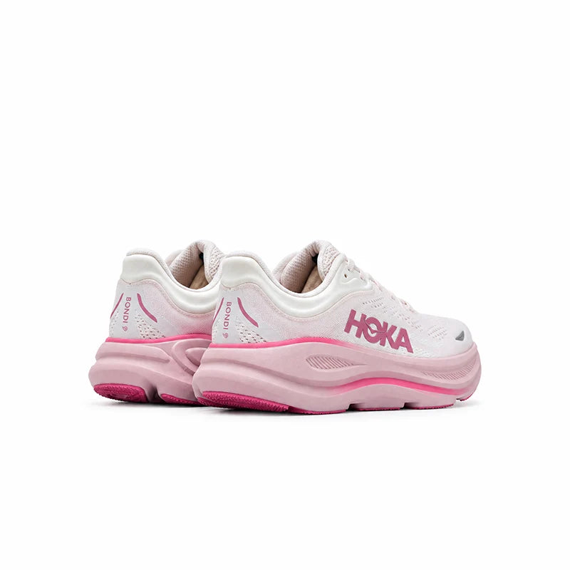 Hoka Bondi 9 White Pink Opal – Running Shoes Women's