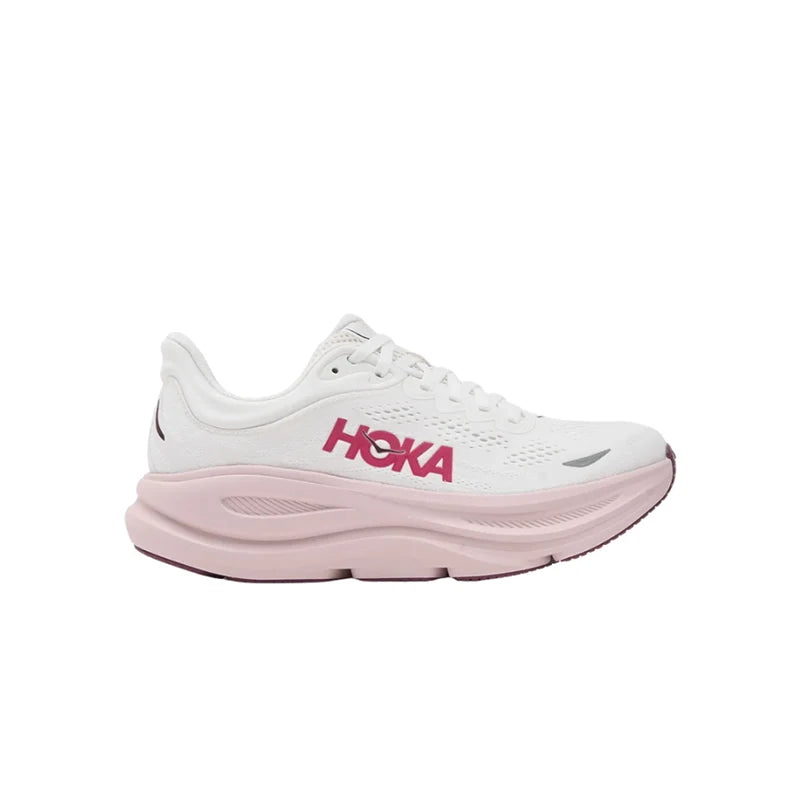 Hoka Bondi 9 White Pink Opal – Running Shoes Women's