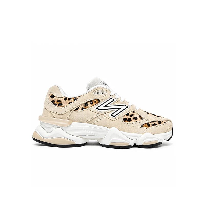 New Balance 9060 Tan Leopard Print White – Sneakers Women's