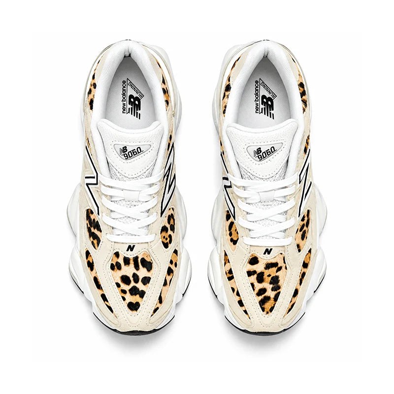 New Balance 9060 Tan Leopard Print White – Sneakers Women's