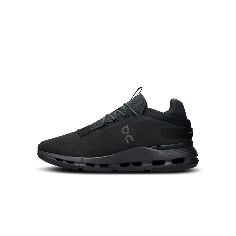 On Cloudnova 2 All Black sneaker - angled view
